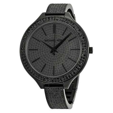 michael kors slim runway black pave watch|Michael Kors unisex watch.